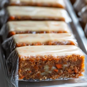 Wrapped carrot cake slices in an airtight container to maintain freshness and prevent dryness