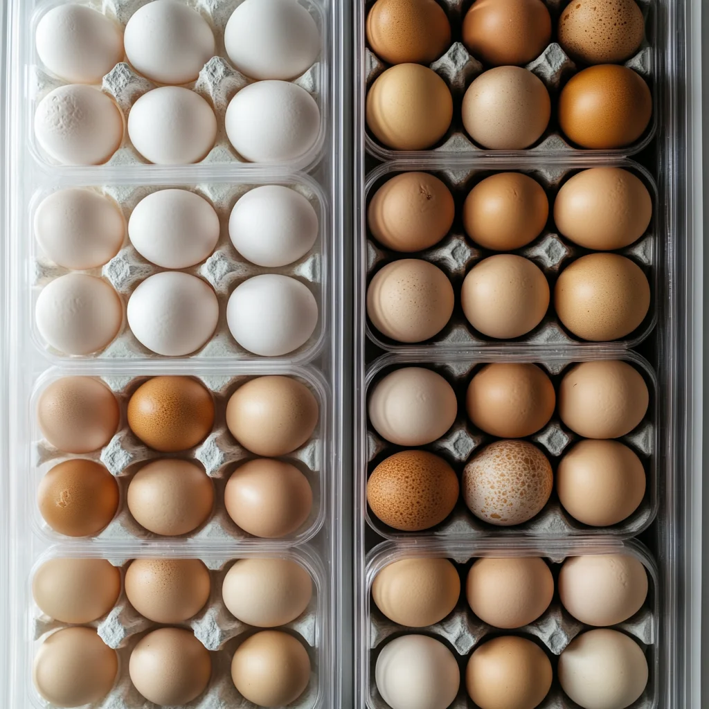 Different storage conditions affecting eggs, from refrigeration to room temperature, emphasizing quality changes.